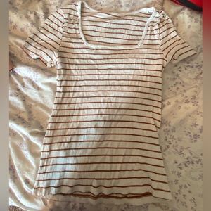 Striped Square Neck Top Size M